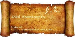 Jakó Konstantin névjegykártya